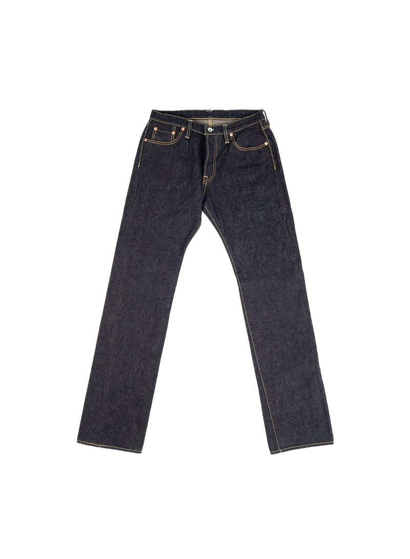 Iron Heart IH-634S-19L 19oz Left Hand Twill Selvedge Denim Straight Cut Jeans Indigo Front Detail