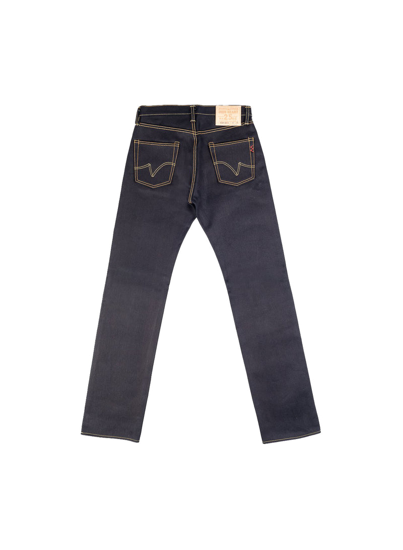Iron Heart IH-634-XHSib 25oz Selvedge Denim Straight Cut Jeans Indigo/Black Rear Shape