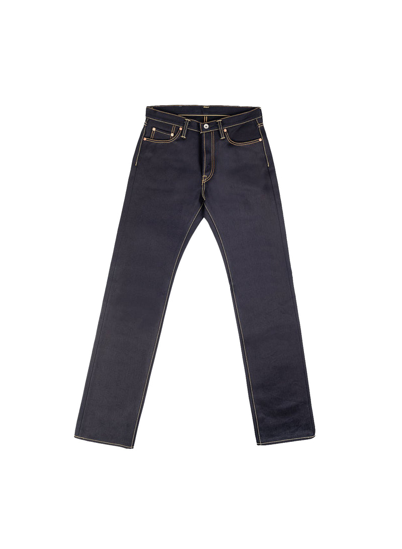 Iron Heart IH-634-XHSib 25oz Selvedge Denim Straight Cut Jeans Indigo/Black Front Shape