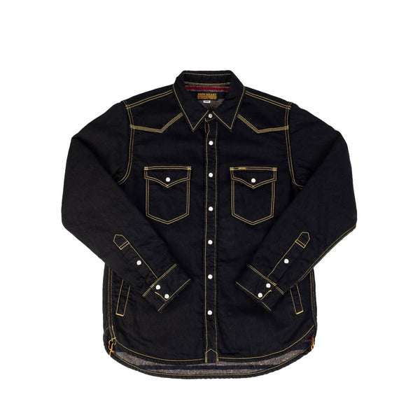 IHSH-297-BLK - Blanket Lined Denim C.P.O Shirt - Black
