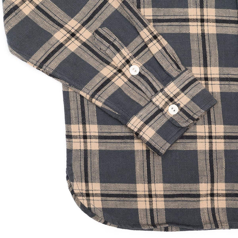 Crosscut Flannel Slub Check Slate Cuff