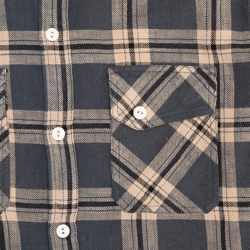 Crosscut Flannel Slub Check Slate Pocket