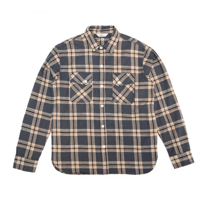 Crosscut Flannel Slub Check Slate Front