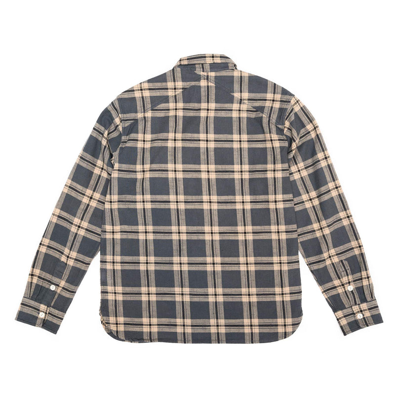Crosscut Flannel Slub Check Slate Rear