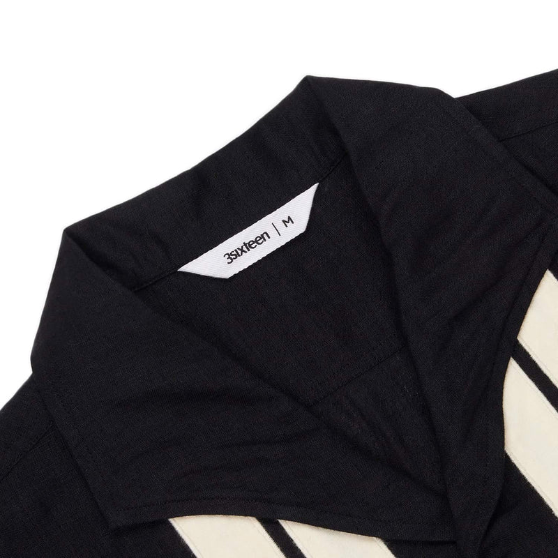 3sixteen Leisure Shirt Border Stripe Applique Black Collar