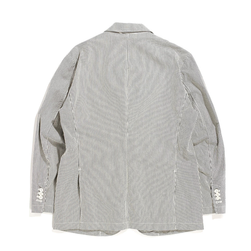 Engineered Garments Andover Jacket Navy Seersucker Stripe Rear