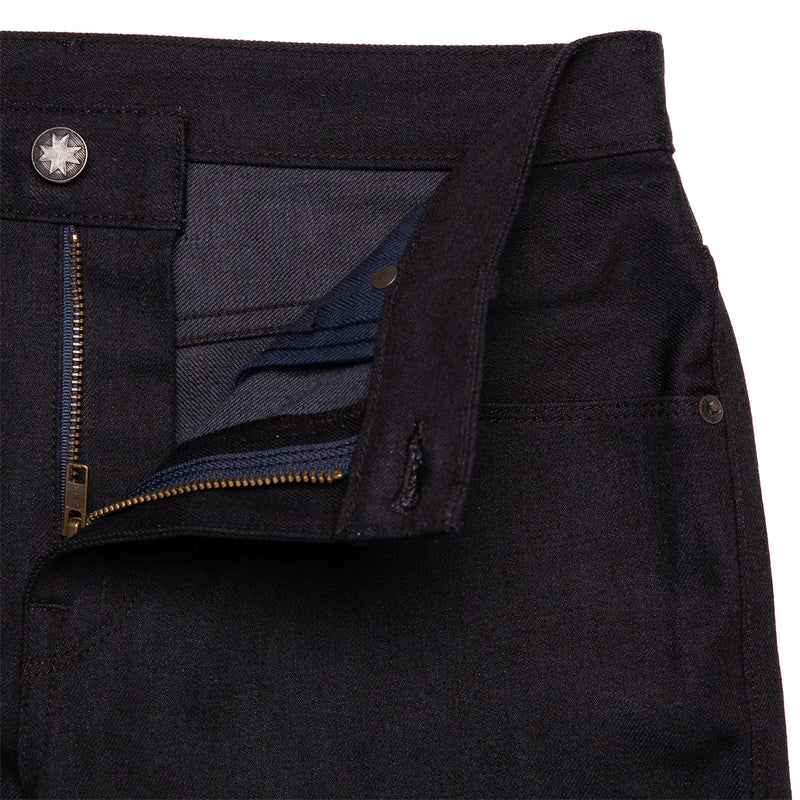 Freenote Cloth Avila Black Grey Denim Zipper Details