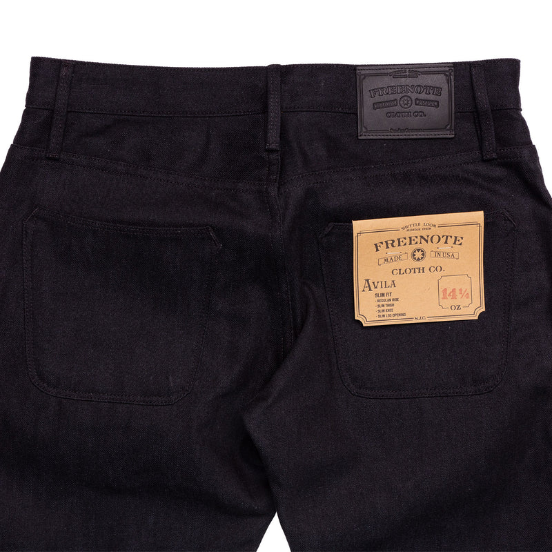 Freenote Cloth Avila Black Grey Denim Back Details