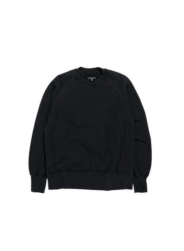 Raglan Crew - Black Cotton Heavy Fleece