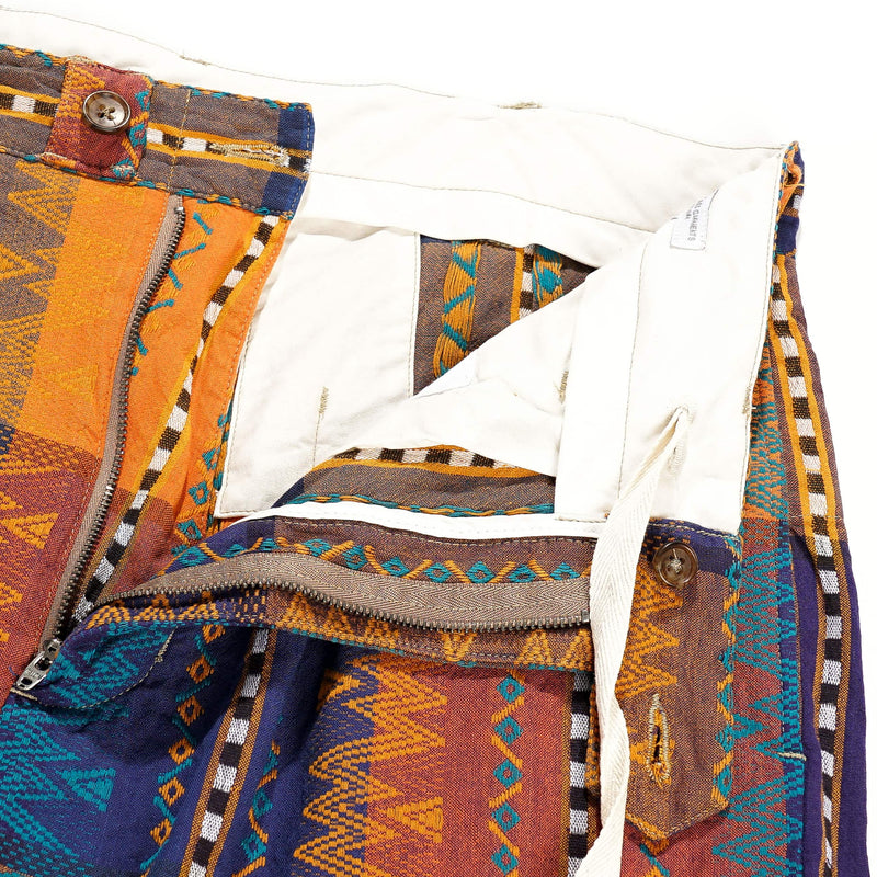 Engineered Garments Carlyle Pant Blue/Orange Ethno Dobby Fly Detail