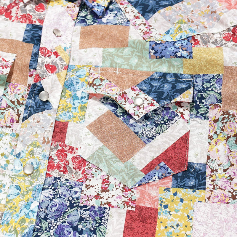 Engineered Garments Combo Western Shirt Multi Color Floral Patchwork Pocket Detail