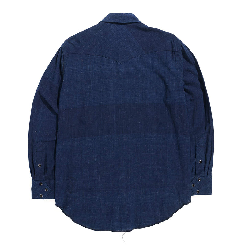 Engineered Garments Combo Western Shirt Navy Cotton Voile Rear