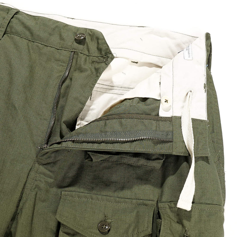 Engineered Garments FA Pant Olive Cotton Ripstop Fly Detail