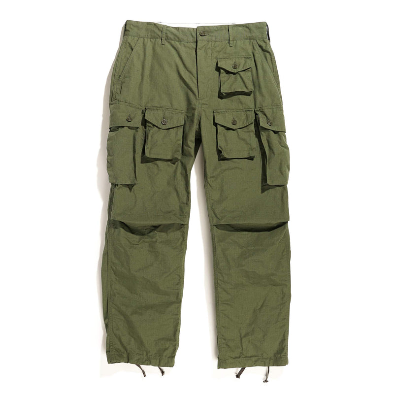 Engineered Garments FA Pant Olive Cotton Ripstop Front