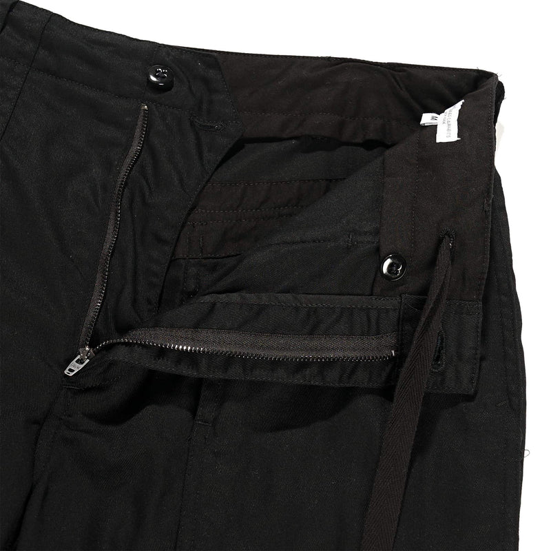 Engineered Garments Fatigue Pant Black 6.5oz Flat Twill Fly Detail