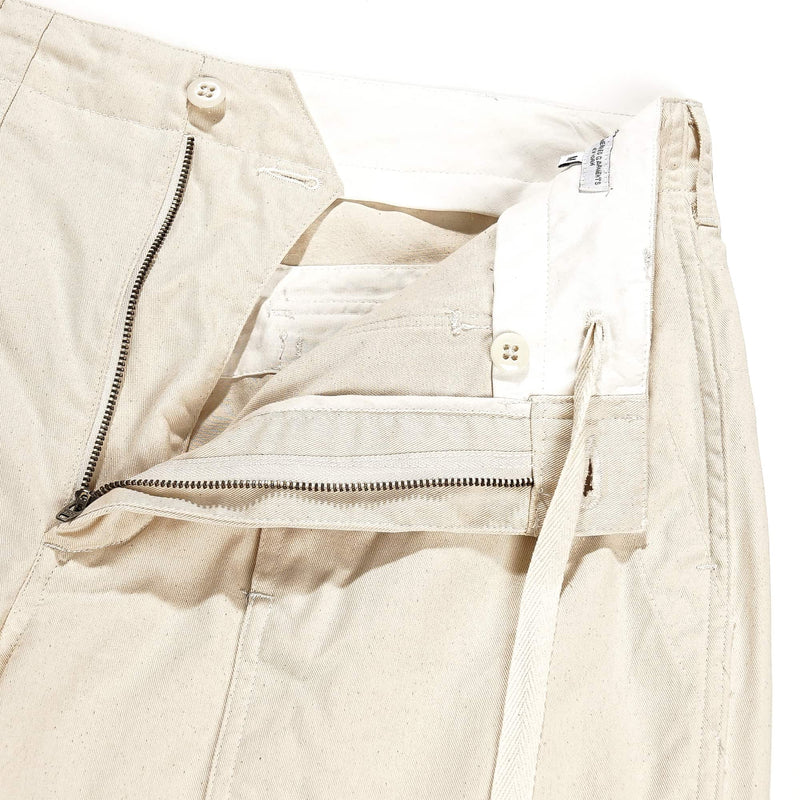 Engineered Garments Fatigue Pant Natural 6.5oz Flat Twill Fly Detail