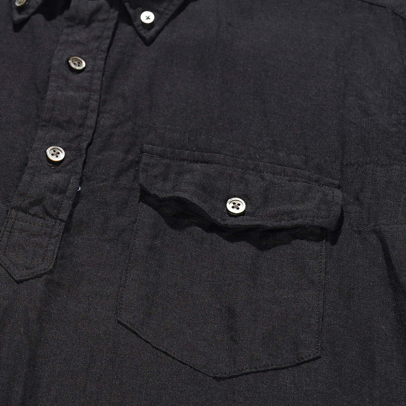 Engineered Garments Popover BD Shirt Black Handkerchief Linen Pocket Detail