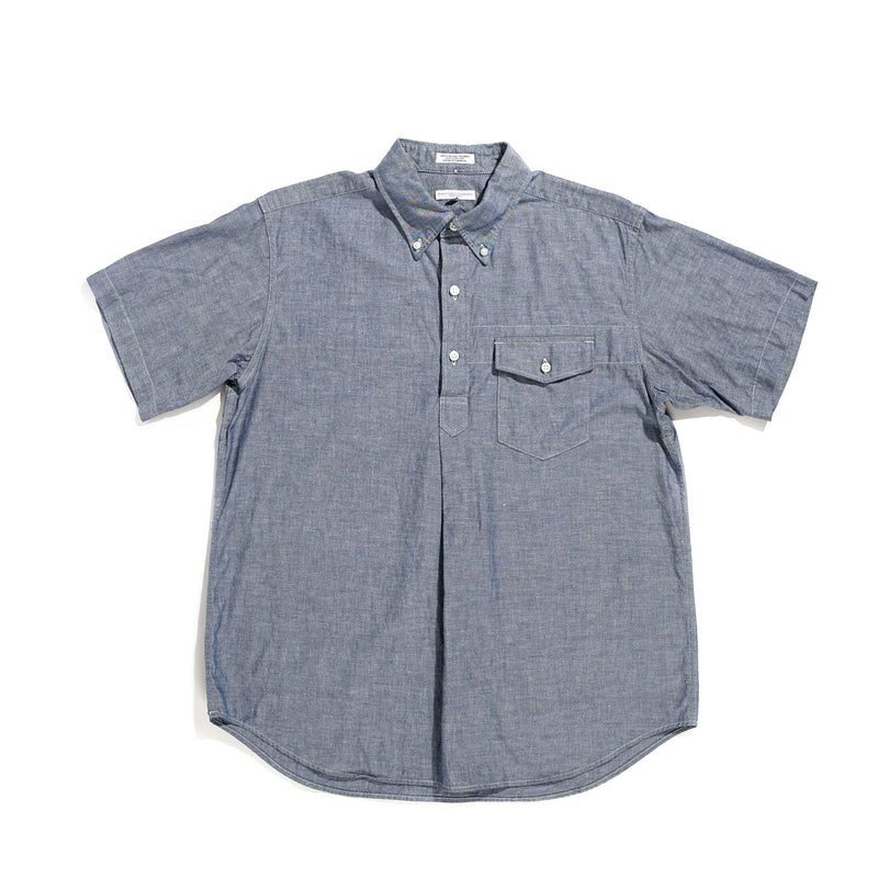 Engineered Garments Popover BD Shirt Light Blue Cotton Chambray Front