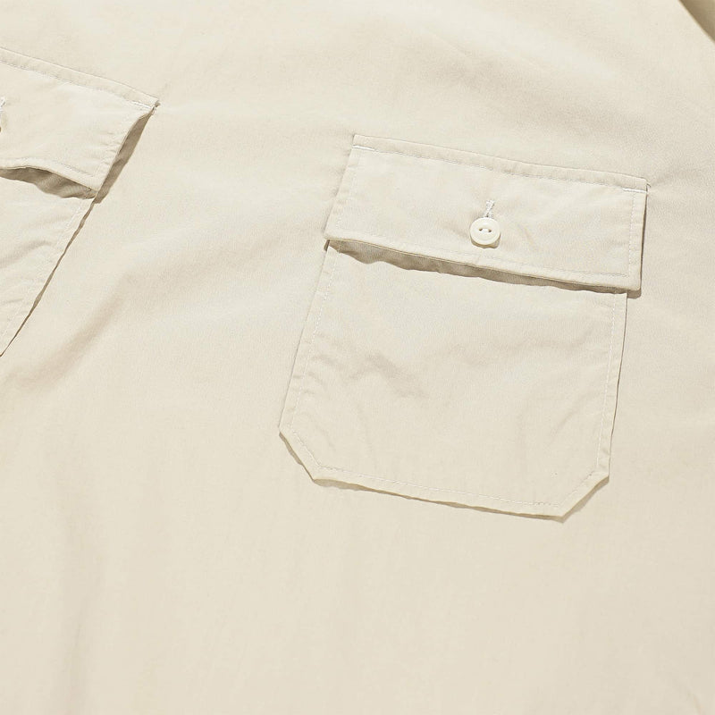 Cagoule Shirt Beige Superfine Poplin Pocket Detail