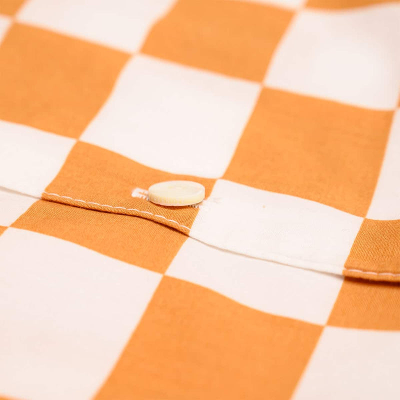 Freenote Cloth Hawaiian Mustard Check Button Detail