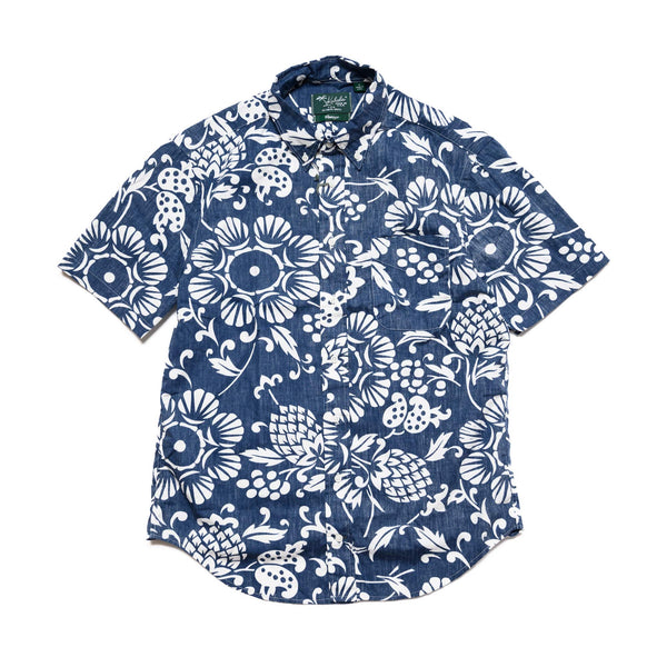 Gitman Vintage Duke's Pareo Blue Short Sleeve Button Down