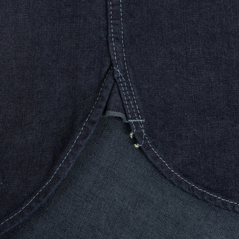 IHSH-321-OD - 10oz Selvedge Denim Western Shirt - Indigo Overdyed Black