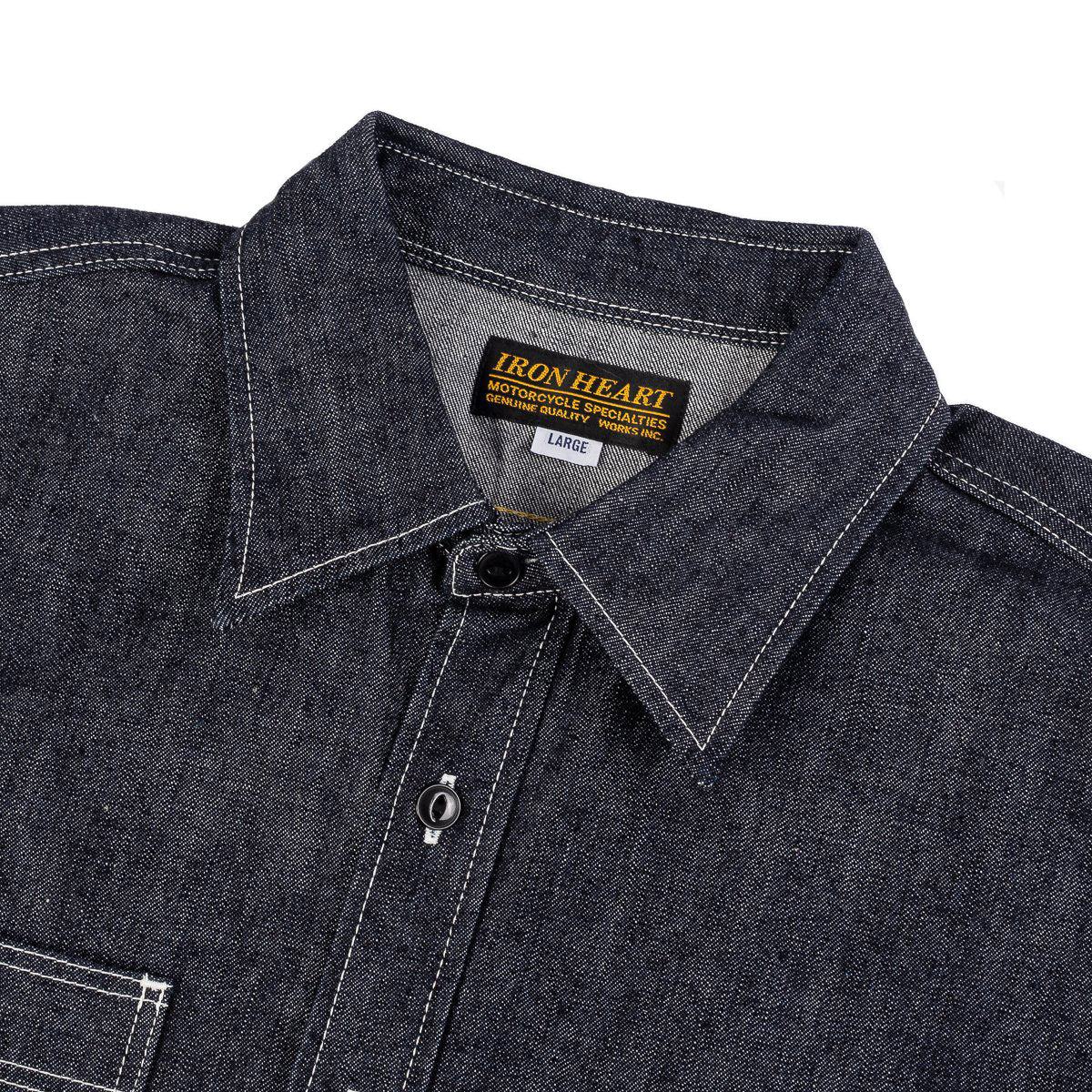 IHSH-322-IND - 10oz Selvedge Denim Work Shirt - Indigo