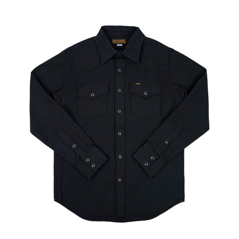 Iron Heart IHSH-325-BLK 13oz Military Serge Western Black Front
