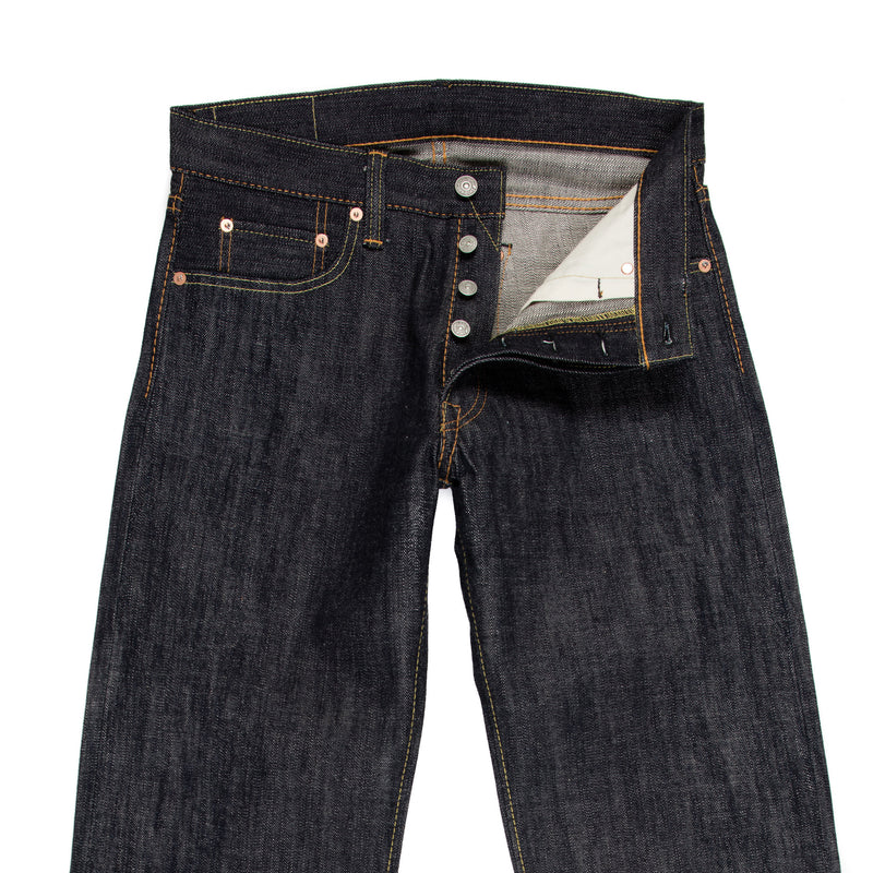 Pure Blue Japan -PBJ XX-003 Jeans—Raw 14 ounce Selvage Denim - BlackBlue - Default - 2Pure Blue Japan XX-003 Regular Straight 14oz Selvedge Denim Fly Detail