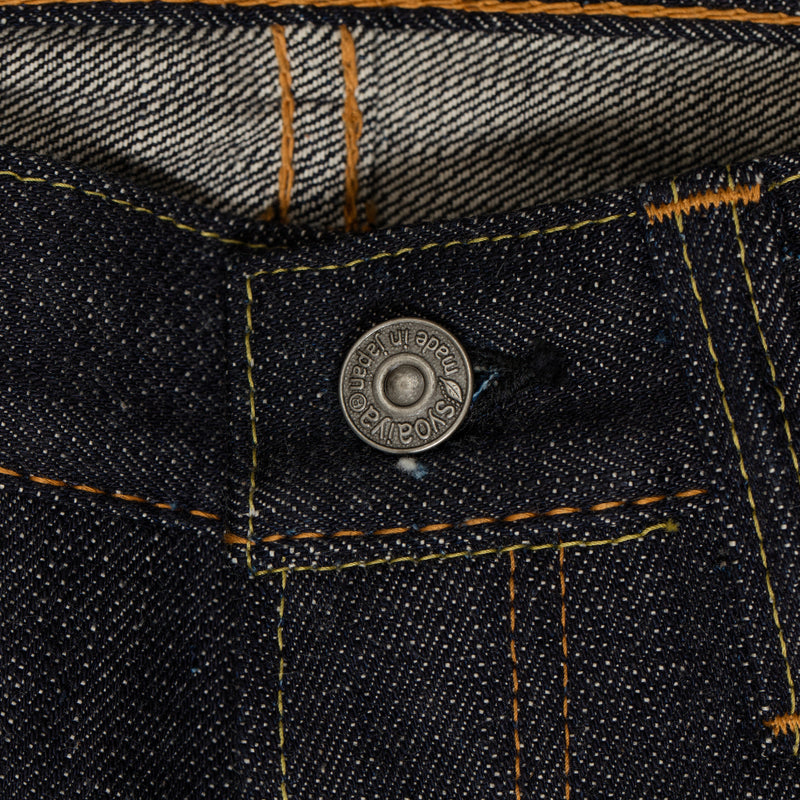 Pure Blue Japan -PBJ XX-003 Jeans—Raw 14 ounce Selvage Denim - BlackBlue - Default - 4Pure Blue Japan XX-003 Regular Straight 14oz Selvedge Denim Button Detail