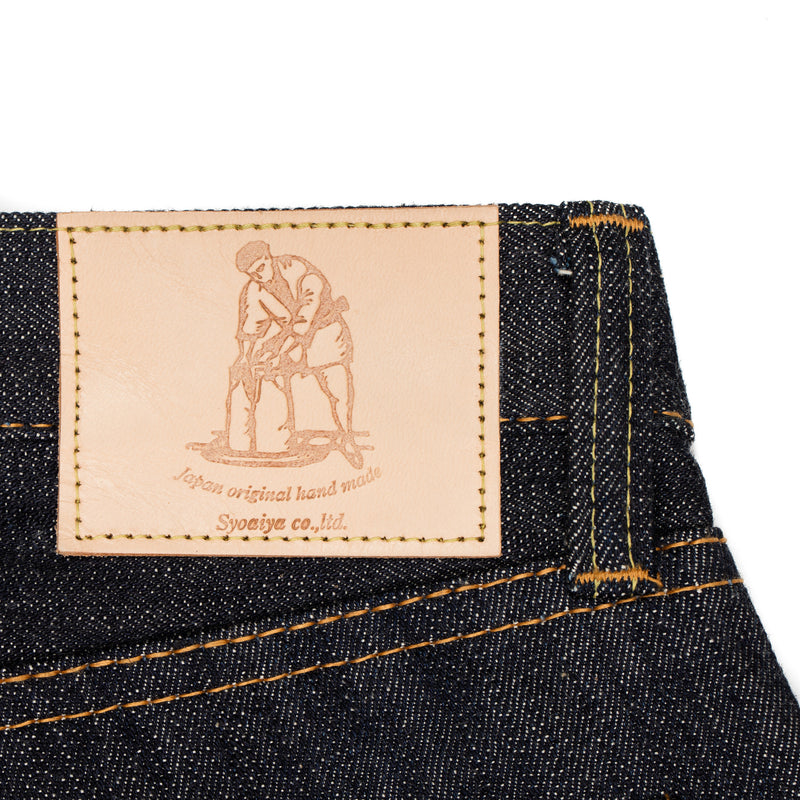 Pure Blue Japan -PBJ XX-003 Jeans—Raw 14 ounce Selvage Denim - BlackBlue - Default - 5Pure Blue Japan XX-003 Regular Straight 14oz Selvedge Denim Patch Detail