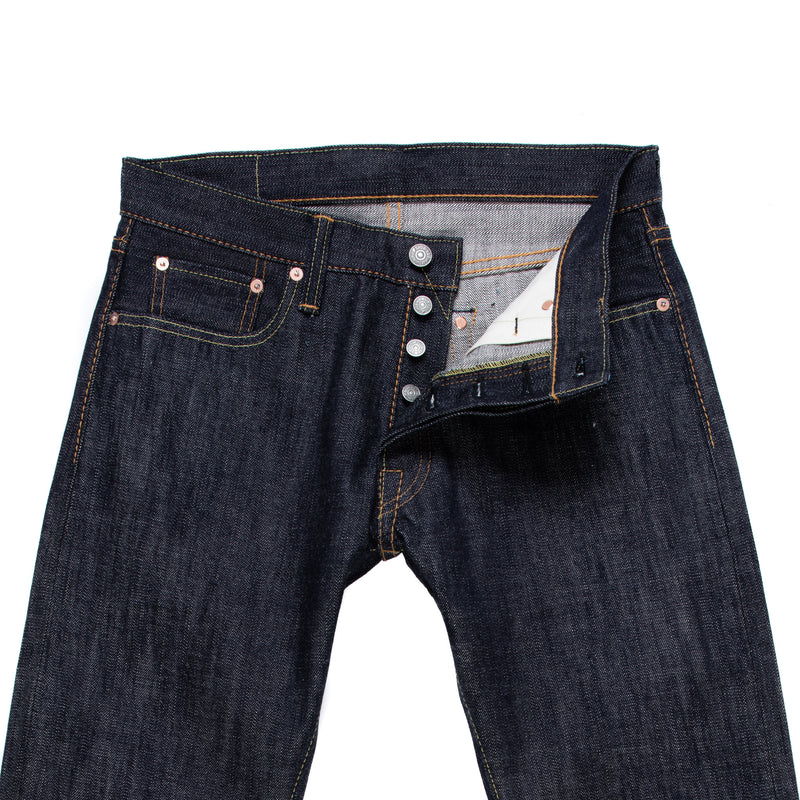 Pure Blue Japan XX-013 Slim Tapered 14oz Selvedge Denim Fly Detail