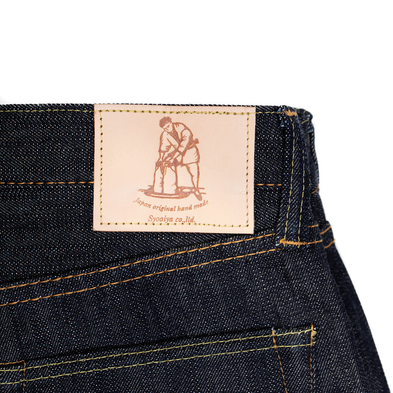 Pure Blue Japan XX-013 Slim Tapered 14oz Selvedge Denim Patch Detail