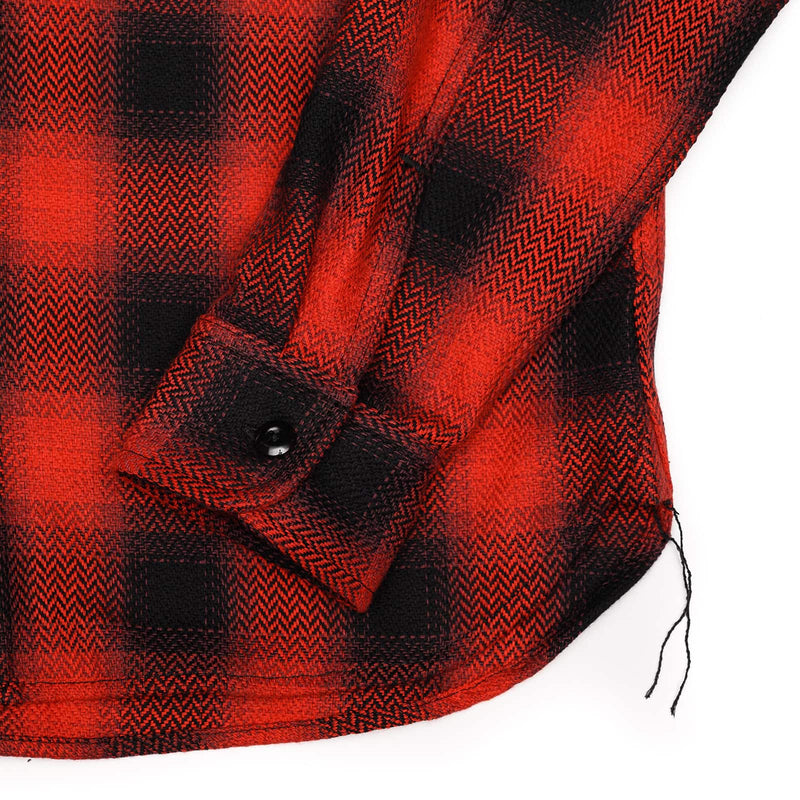 Rogue Territory Field Shirt Red Herringbone Plaid Cuff Detail