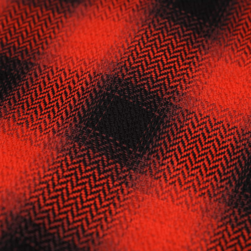 Rogue Territory Field Shirt Red Herringbone Plaid Fabric Detail