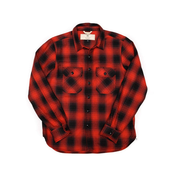 Rogue Territory Field Shirt Red Herringbone Plaid Front