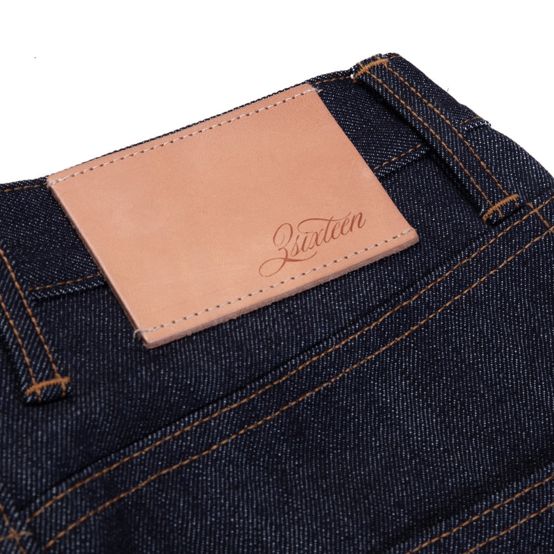 3sixteen CT-100x 14.5 Ounce Indigo Selvedge Denim Leather Patch