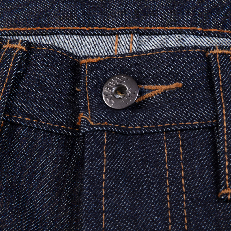 3sixteen CT-100x 14.5 Ounce Indigo Selvedge Denim Button Detail