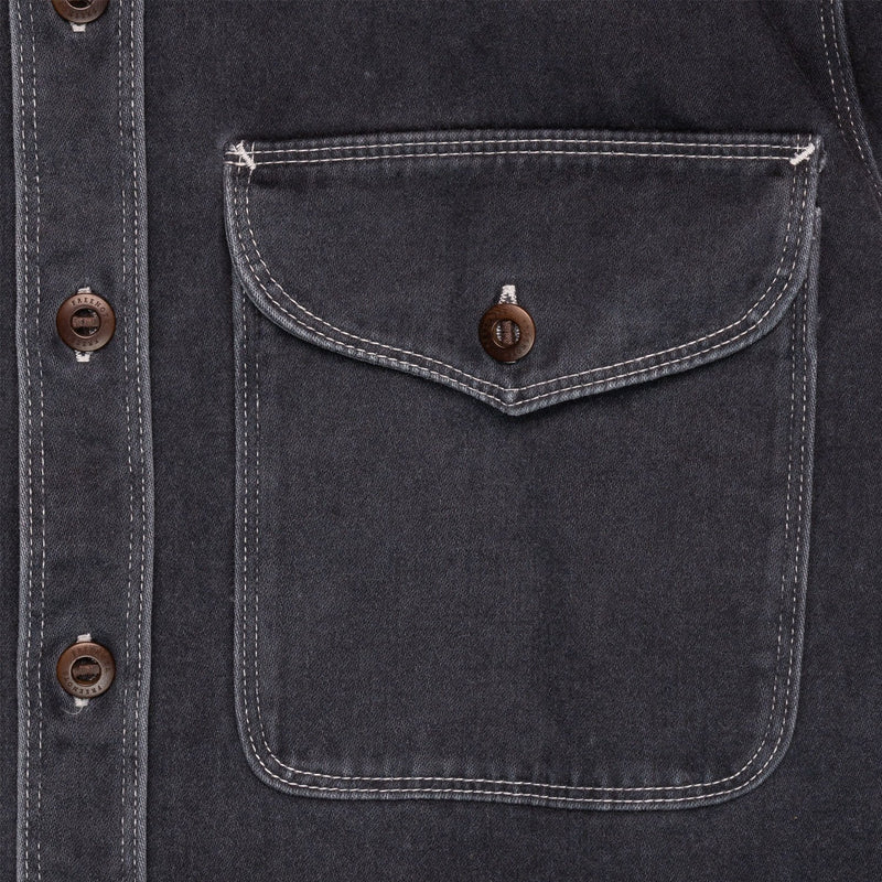 Freenote Cloth Utility Shirt Charcoal Pocket Detail