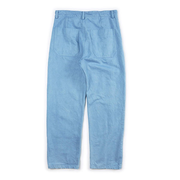 Arpenteur 4 Pocket Pant Hand Dyed Twill Ice Woad Blue Rear