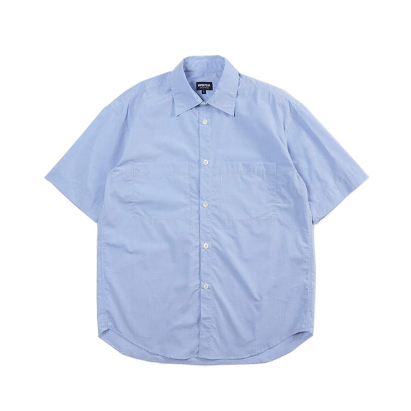 Arpenteur Stereo Pima Short Sleeve Over Shirt Ice Blue Front