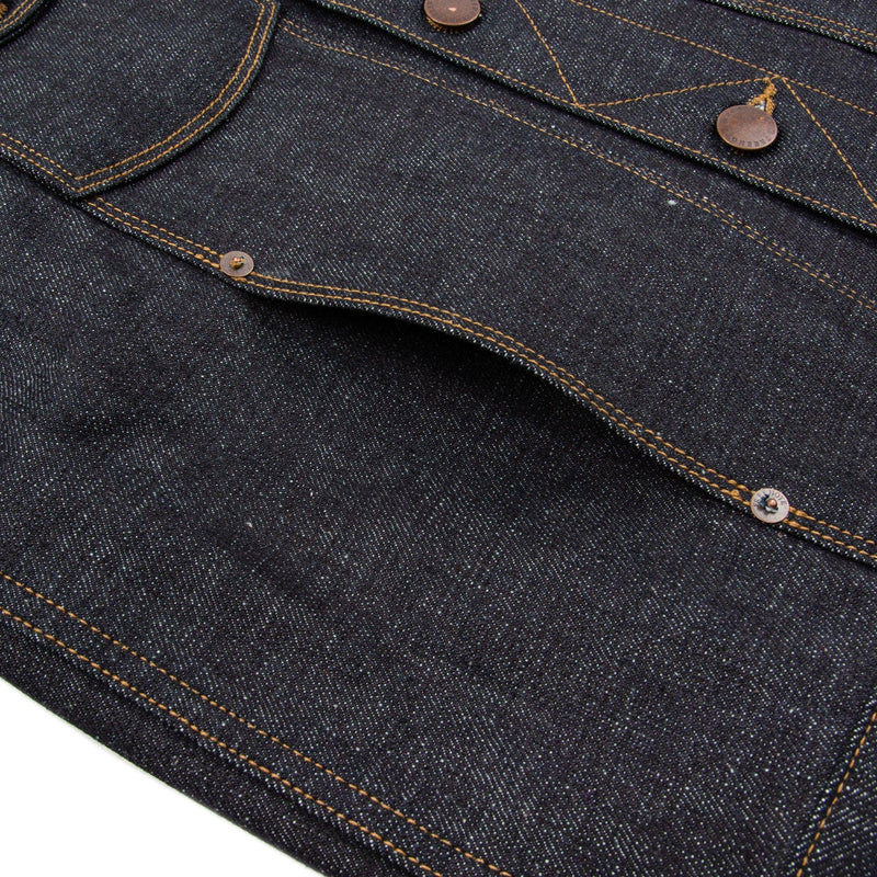 Freenote Cloth CD-1 17 Ounce Rinsed Selvedge Denim Classic Denim Jacket Pocket Detail