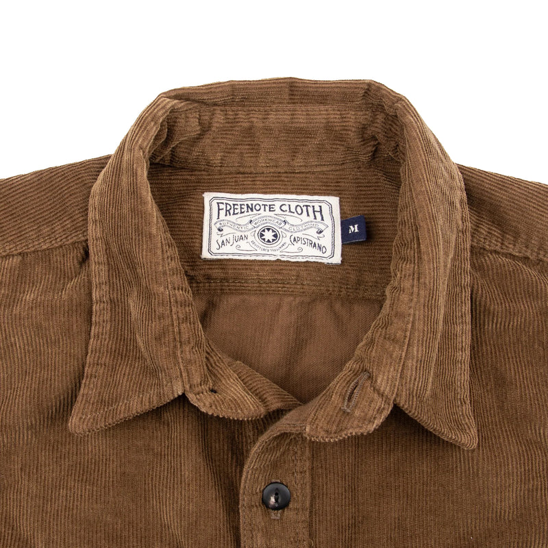 Freenote Cloth Jepson Brown Corduroy Collar Detail