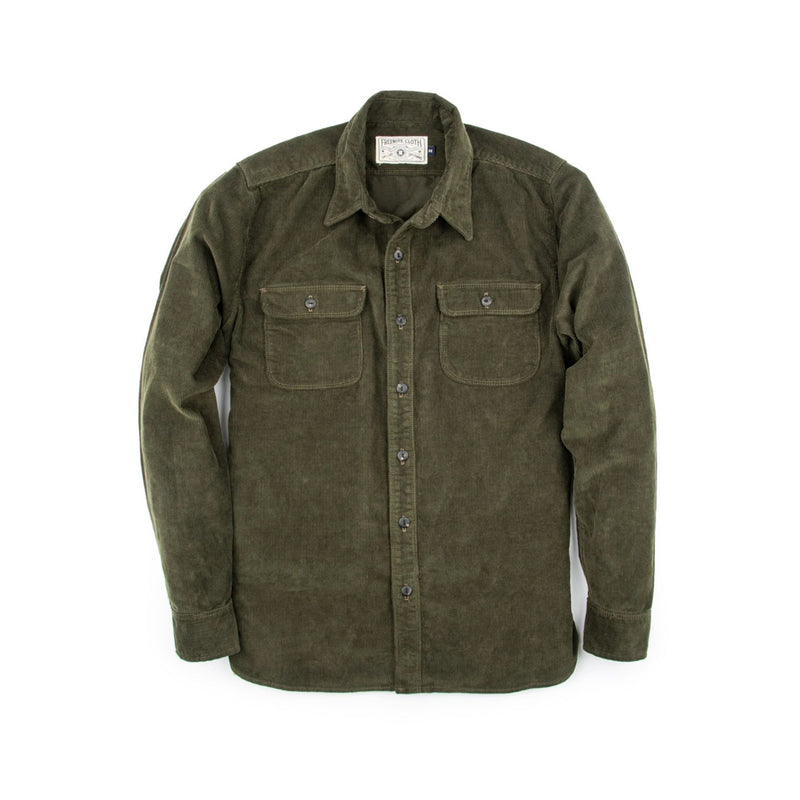 Freenote Cloth Jepson Olive Corduroy Front