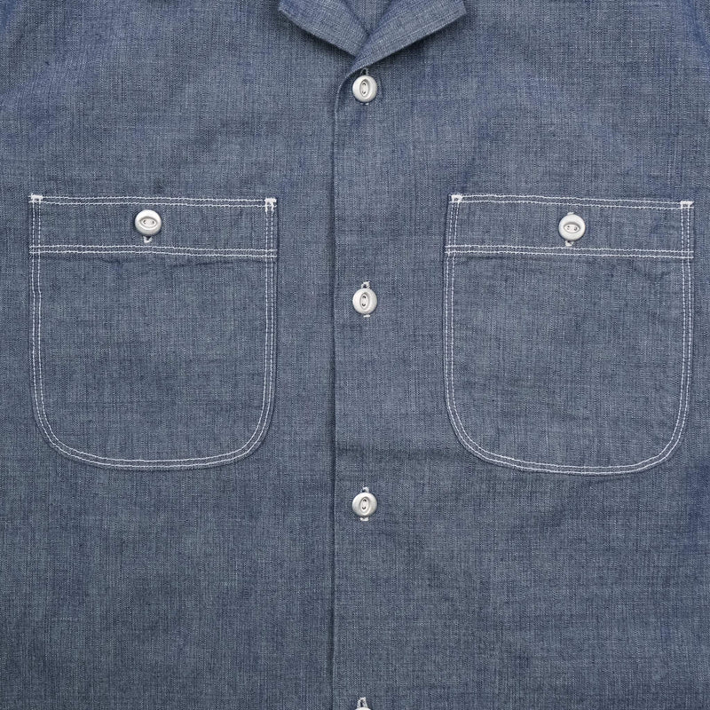 Freenote Cloth Dayton Short Sleeve Chambray Pocket Detail