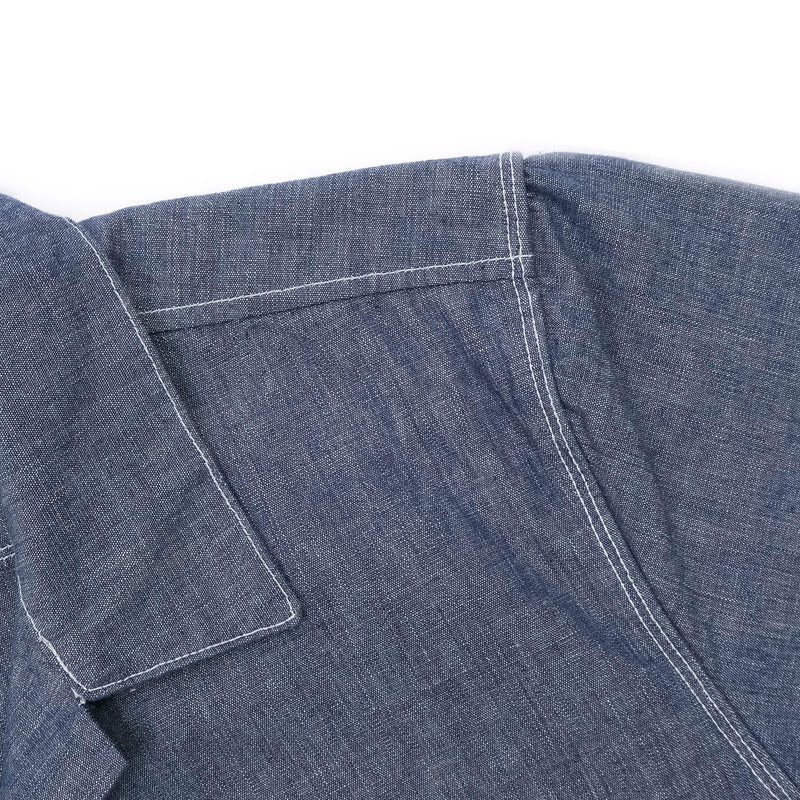 Freenote Cloth Dayton Short Sleeve Chambray Shoulder Detail