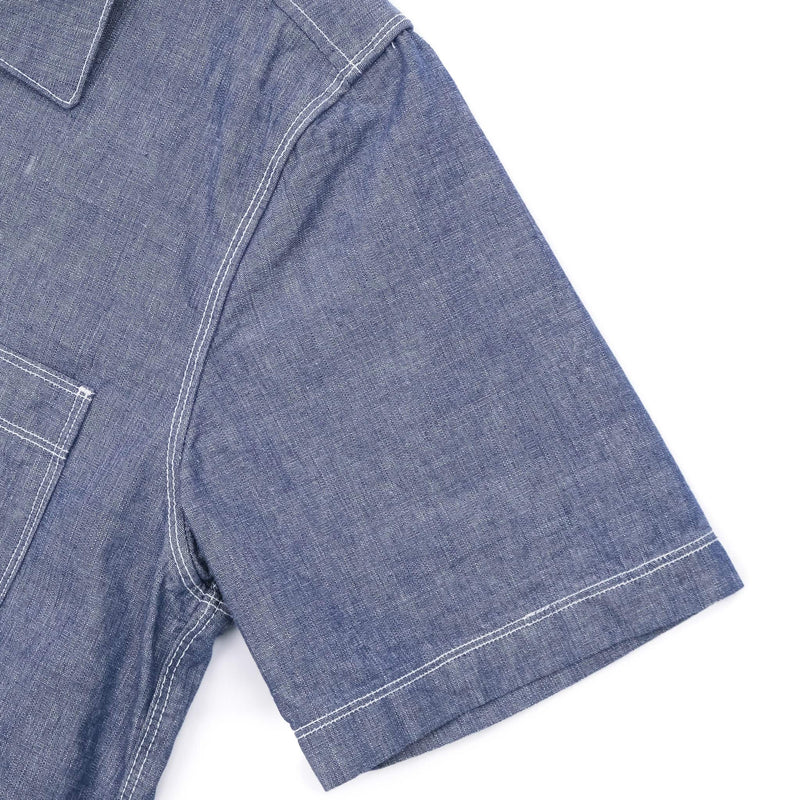 Freenote Cloth Dayton Short Sleeve Chambray Sleeve Detail