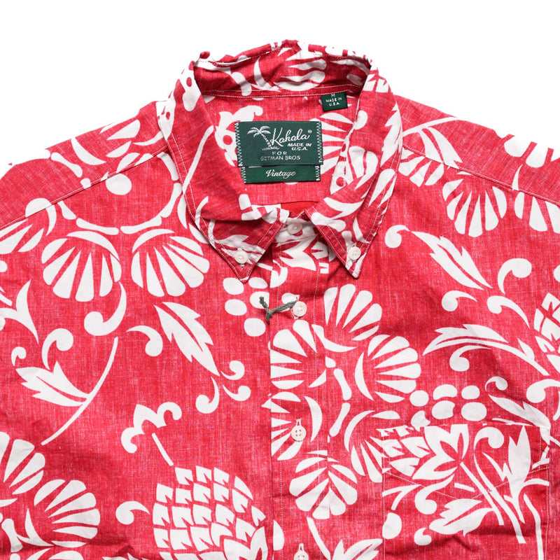 Gitman Vintage Duke's Pareo Red Short Sleeve Button Down Collar