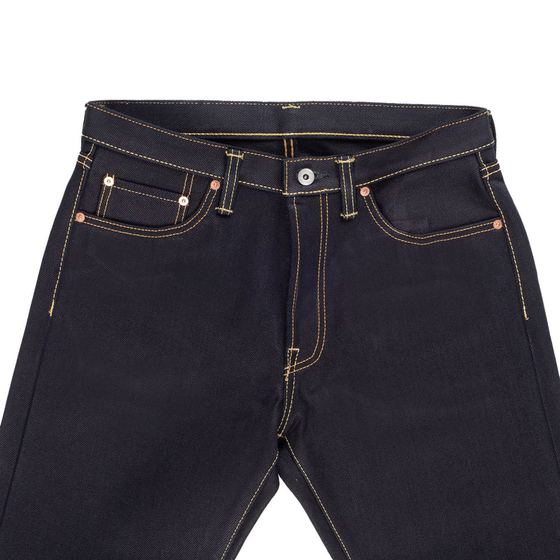 Iron Heart IH-634-XHSib 25oz Selvedge Denim Straight Cut Jeans Indigo/Black Top Block Detail