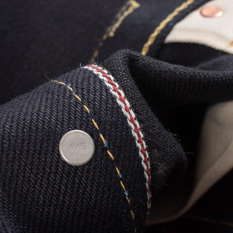 Iron Heart IH-634-XHSib 25oz Selvedge Denim Straight Cut Jeans Indigo/Black Selvedge Fly